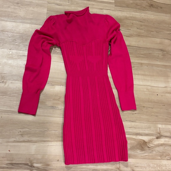 NWT Anthropologie Turtleneck Sweater Dress - Pink - Picture 7 of 8
